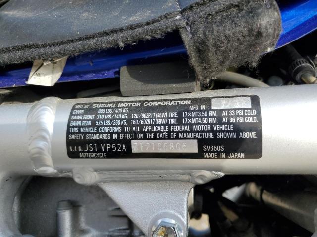 2001 SUZUKI SV650S JS1VP52A712106806