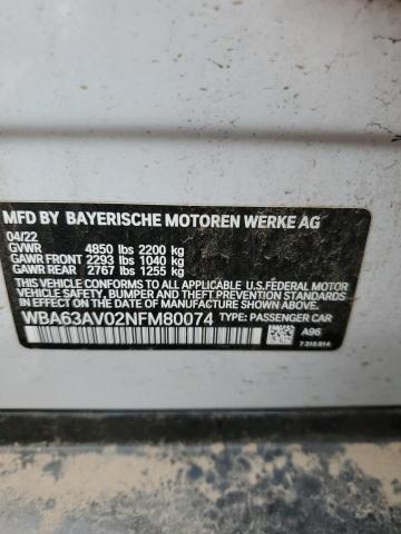 WBA63AV02NFM80074 BMW 4 Series 430I GRAN 13