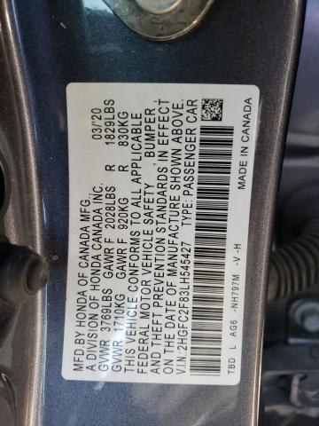  HONDA CIVIC 2020 Сірий