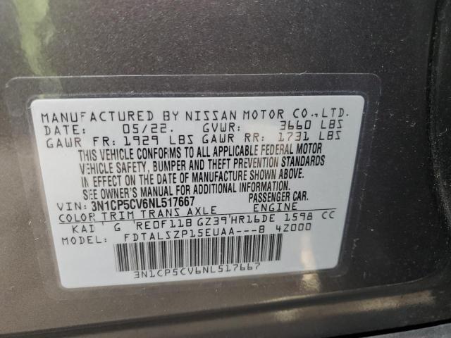 3N1CP5CV6NL517667 Nissan KICKS SV
