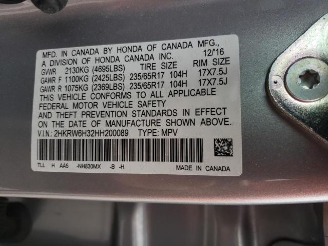 2HKRW6H32HH200089 | 2017 HONDA CR-V LX