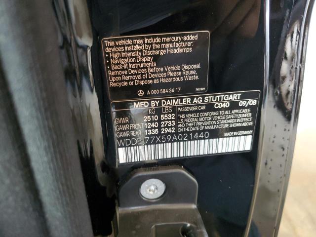 2009 Mercedes-Benz Cl 63 Amg VIN: WDDEJ77X59A021440 Lot: 77257523