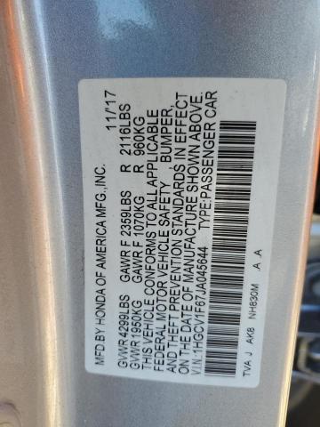 1HGCV1F67JA045644 | 2018 HONDA ACCORD EXL