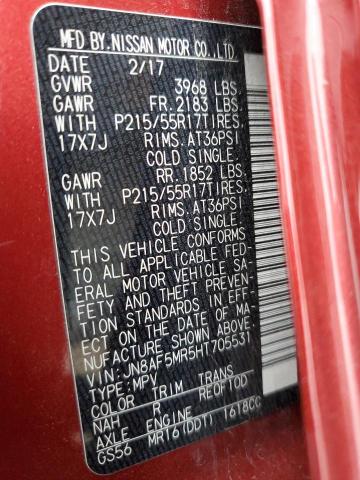 2017 NISSAN JUKE S - JN8AF5MR5HT705531