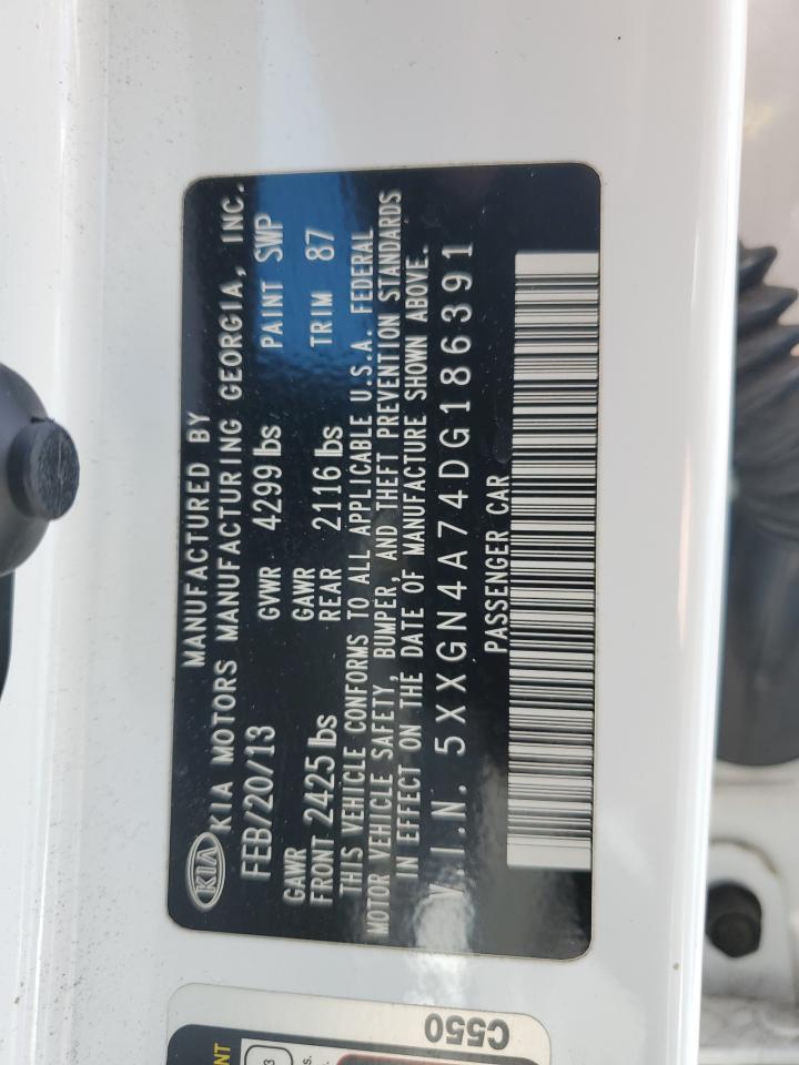 5XXGN4A74DG186391 2013 Kia Optima Ex