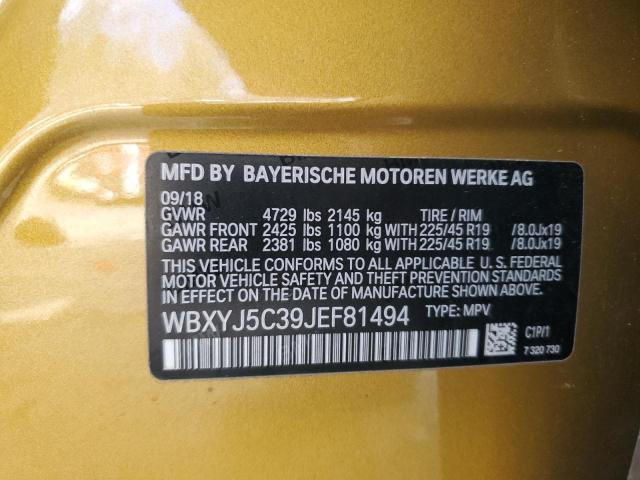 VIN WBXYJ5C39JEF81494 2018 BMW X2, Xdrive28I no.13