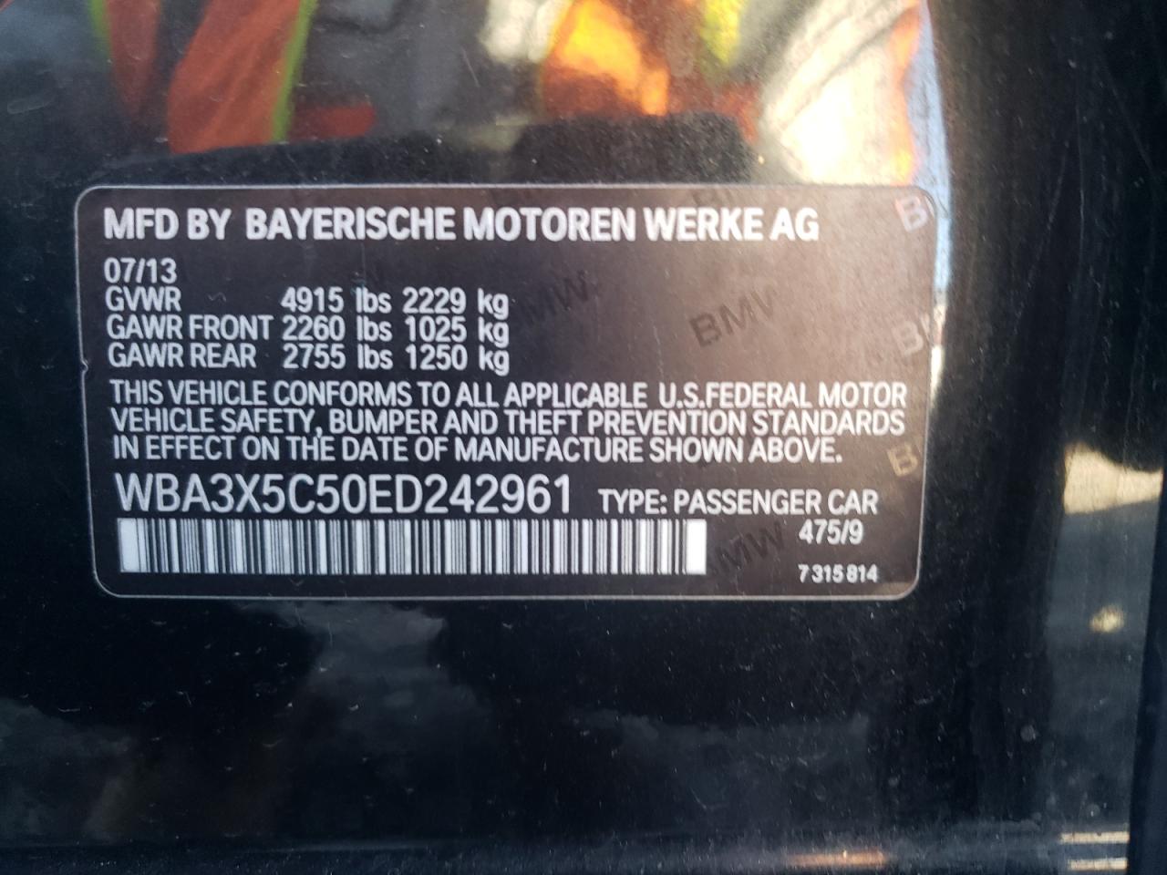 2014 BMW 328 Xigt vin: WBA3X5C50ED242961