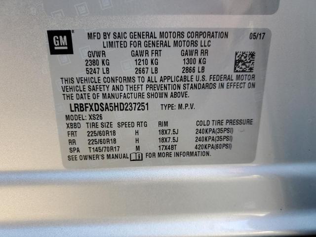 LRBFXDSA5HD237251 Buick Envision Essence