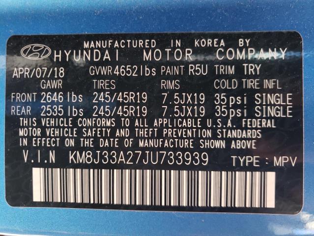 KM8J33A27JU733939 Hyundai Tucson Value