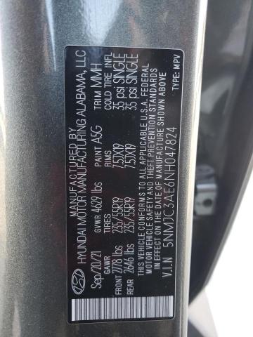 5NMJC3AE6NH047824 | 2022 HYUNDAI TUCSON SEL