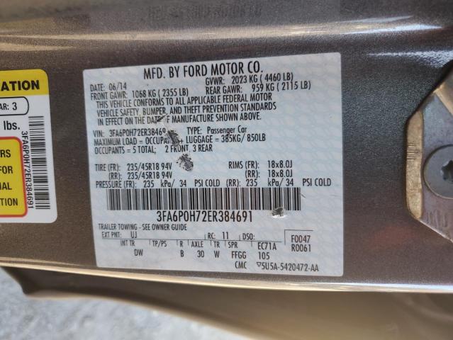 3FA6P0H72ER384691 | 2014 FORD FUSION SE