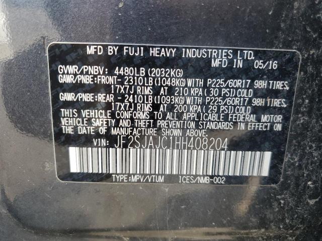 2017 SUBARU FORESTER 2 - JF2SJAJC1HH408204