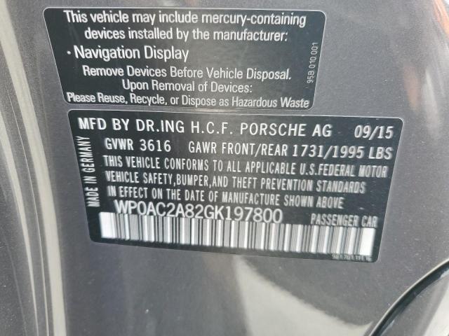 2016 PORSCHE CAYMAN GT4 - WP0AC2A82GK197800