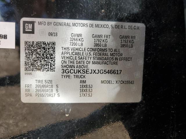 2018 Chevrolet Silverado K1500 Ltz VIN: 3GCUKSEJXJG546617 Lot: 52106914
