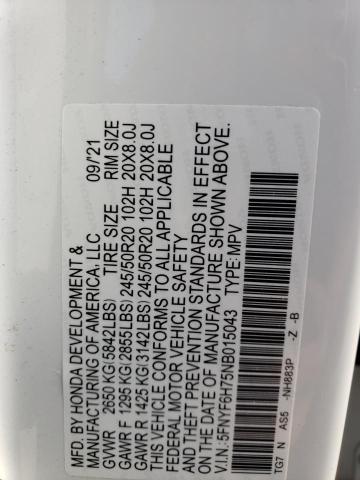 5FNYF6H75NB015043 Honda Pilot Black