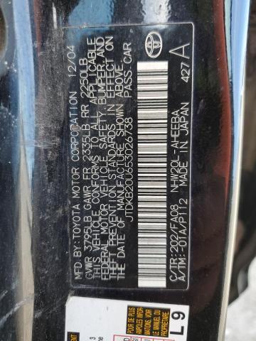 2005 Toyota Prius VIN: JTDKB20U653026738 Lot: 78325633