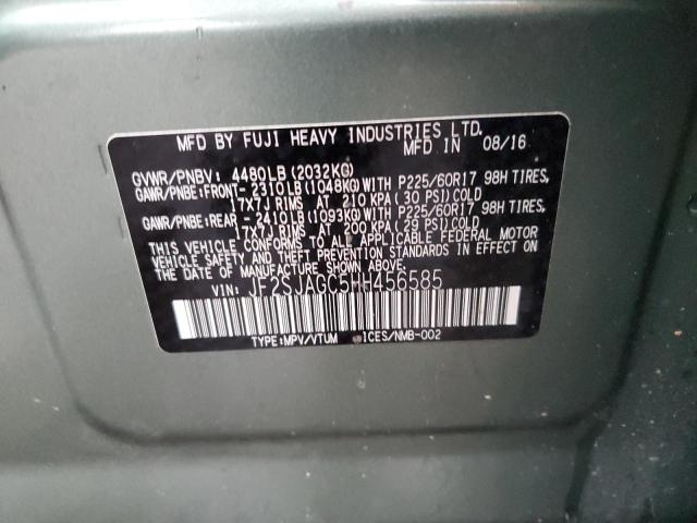 2017 SUBARU FORESTER 2 - JF2SJAGC5HH456585