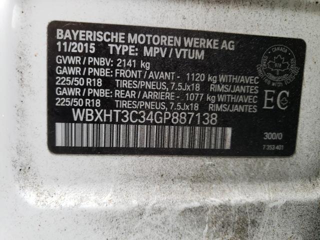 2016 BMW X1 XDRIVE2 - WBXHT3C34GP887138