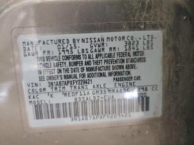 3N1AB7APXFY229421 2015 Nissan Sentra S