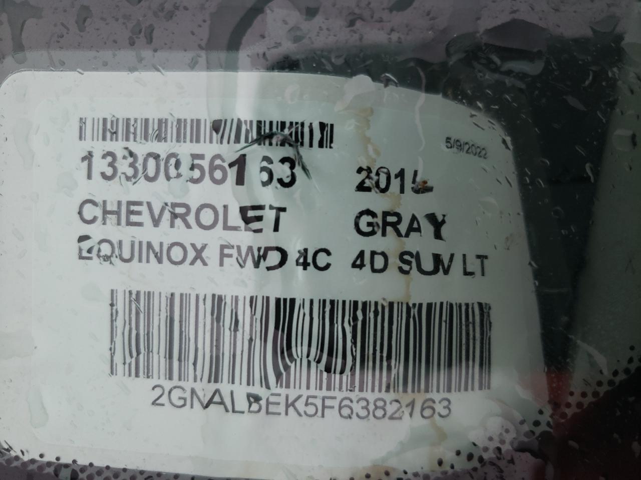2GNALBEK5F6382163 2015 Chevrolet Equinox Lt 2GNALBEK5F6382163 2015 Chevrolet Equinox Lt