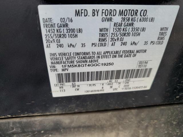 2016 FORD EXPLORER S 1FM5K8GT4GGC19250