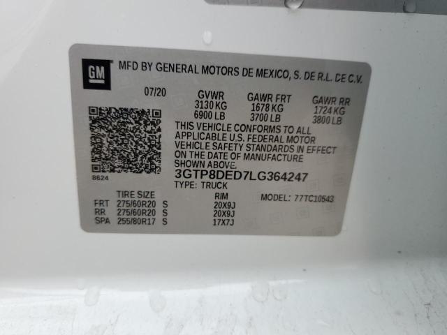 3GTP8DED7LG364247 | 2020 GMC SIERRA C15