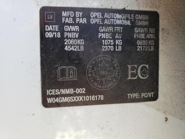2019 BUICK REGAL PREF - W04GM6SXXK1016178