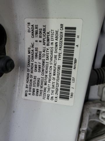 2018 HONDA CIVIC EX - 2HGFC2F70JH527083