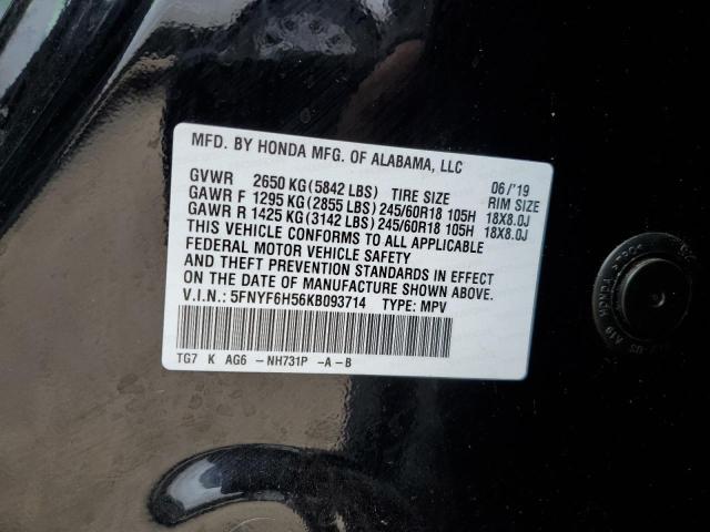 5FNYF6H56KB093714 | 2019 HONDA PILOT EXL