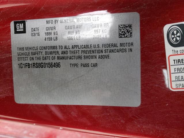 1G1FB1RS8G0156496 | 2016 Chevrolet camaro lt