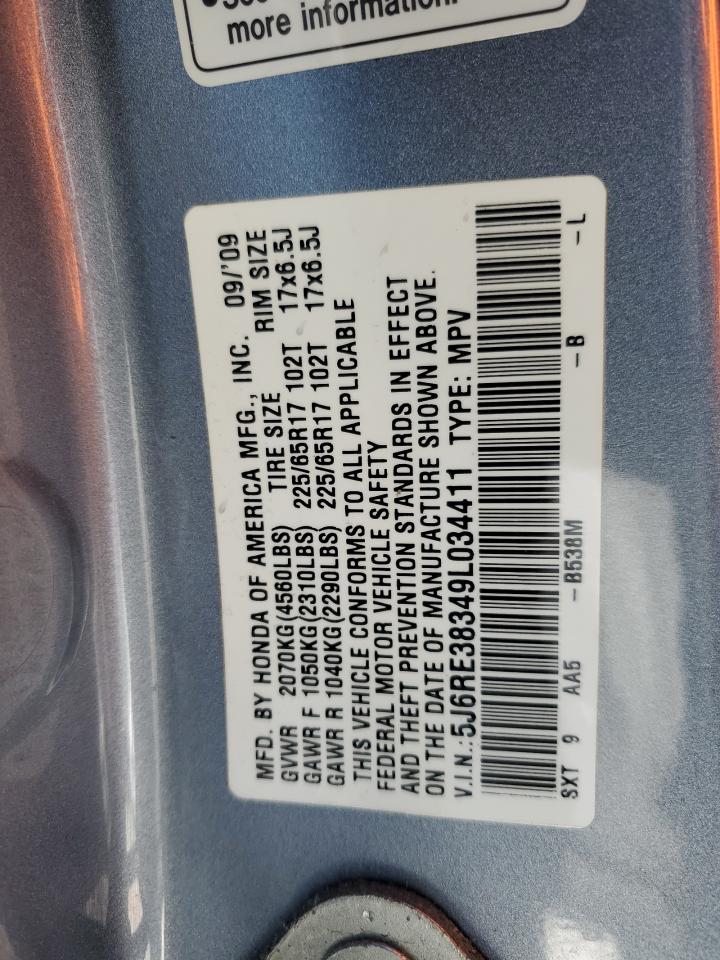 5J6RE38349L034411 2009 Honda Cr-V Lx 5J6RE38349L034411 2009 Honda Cr-V Lx