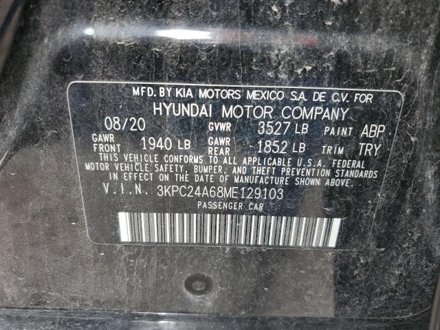 3KPC24A68ME129103 | 2021 Hyundai accent se