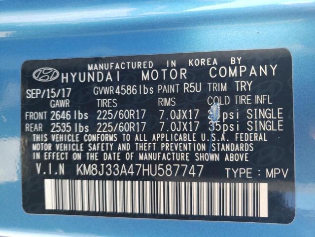 KM8J33A47HU587747 | 2017 HYUNDAI TUCSON LIM