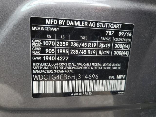 VIN WDCTG4EB6HJ314696 2017 Mercedes-Benz GLA-Class,... no.13