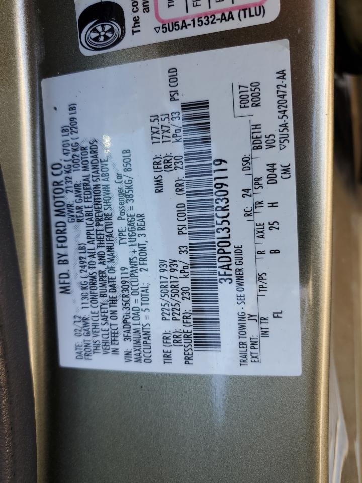 3FADP0L35CR309119 2012 Ford Fusion Hybrid