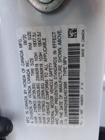 2HKRW2H53LH673695 | 2020 HONDA CR-V EX