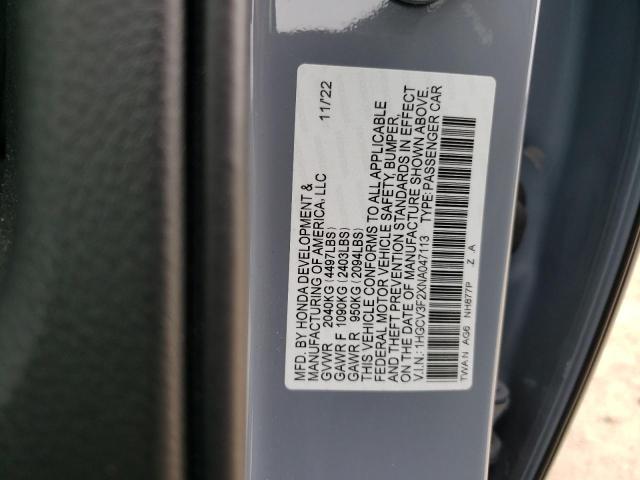 1HGCV3F2XNA047113 | 2022 HONDA ACCORD HYB