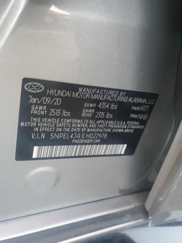 2020 Hyundai Sonata Sel VIN: 5NPEL4JA1LH022978 Lot: 77912233