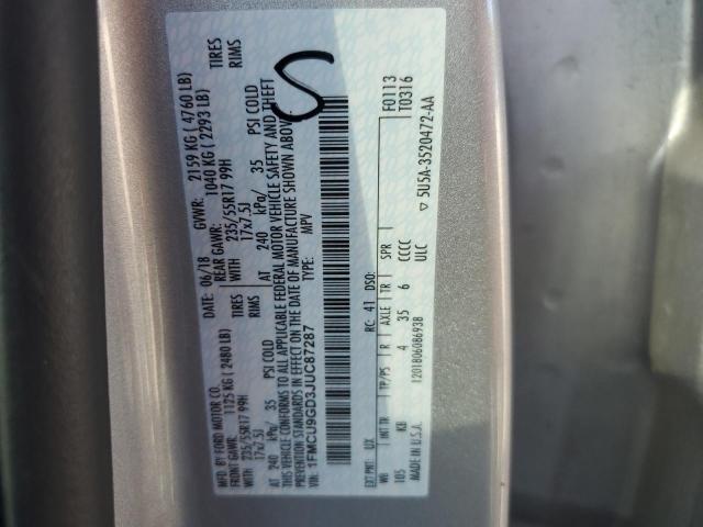 1FMCU9GD3JUC87287 Ford ESCAPE SE