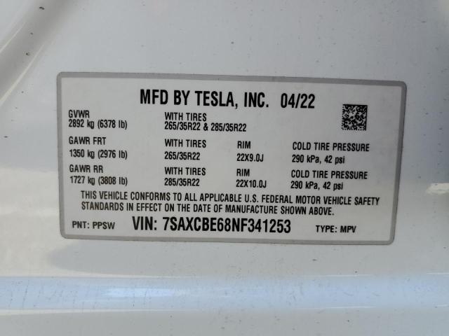 7SAXCBE68NF341253 | 2022 TESLA MODEL X