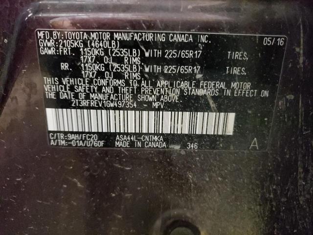 2016 TOYOTA RAV4 XLE - 2T3RFREV1GW497354