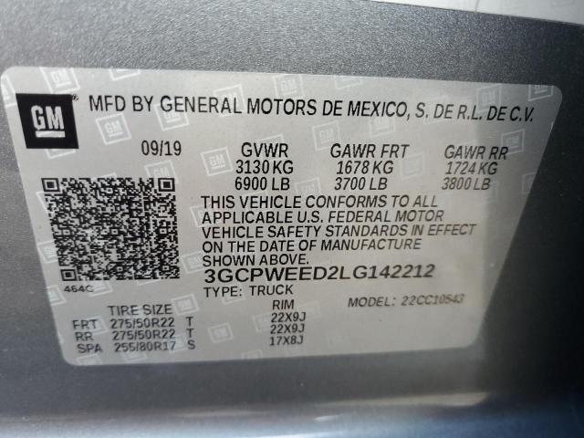 3GCPWEED2LG142212 | 2020 CHEVROLET SILVERADO