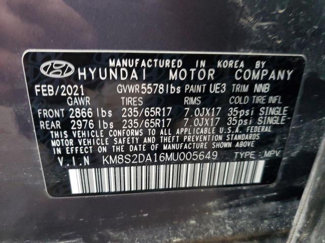 2021 HYUNDAI SANTA FE B KM8S2DA16MU005649