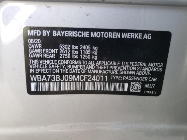 WBA73BJ09MCF24011 | 2021 BMW 540 XI