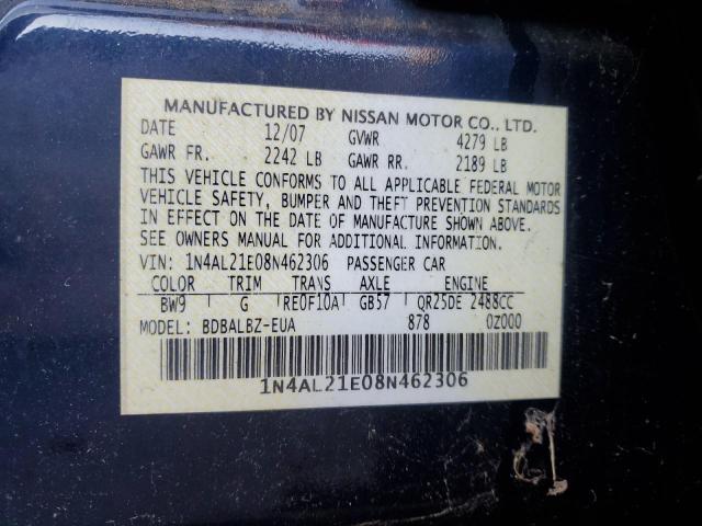 1N4AL21E08N462306 | 2008 Nissan altima 2.5