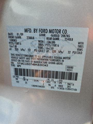 1FMCU93749KB30343 | 2009 Ford escape xlt