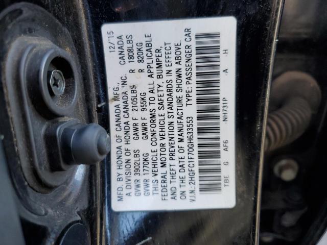 2HGFC1F70GH633553 | 2016 HONDA CIVIC EXL