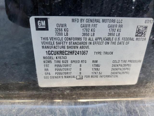 1GCUKREC2HF241067 | 2017 CHEVROLET SILVERADO