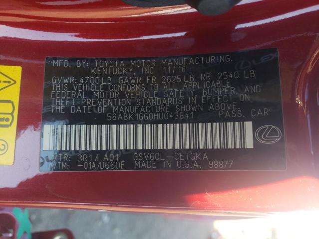 2017 LEXUS ES 350 - 58ABK1GG0HU043841