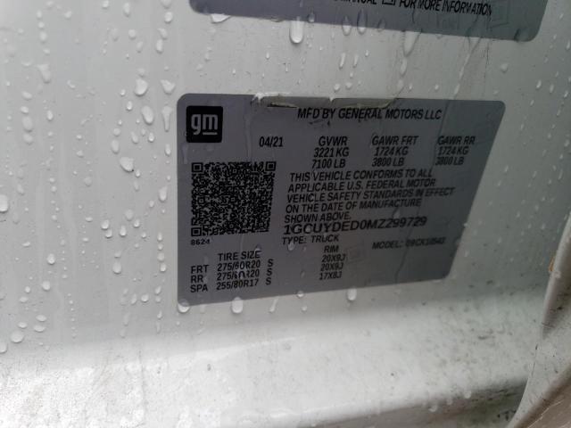 2021 CHEVROLET SILV1500 4 1GCUYDED0MZ299729